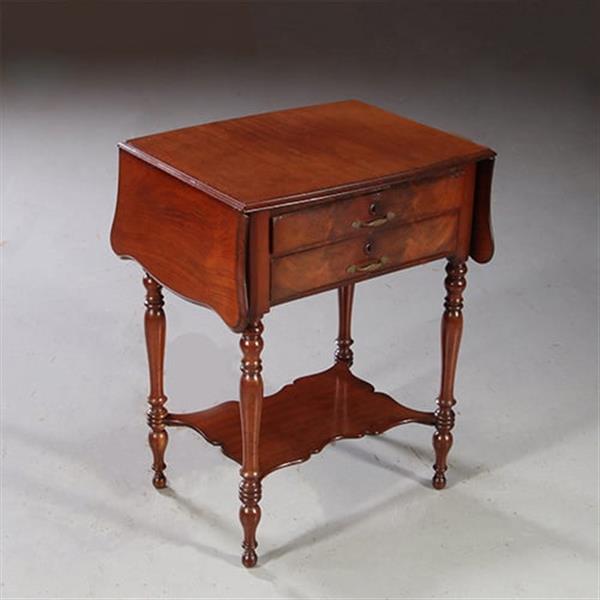 Grote foto antieke bijzettafels hollandse willem iii wandtafel flappentafel in mahonie no.871125 antiek en kunst stoelen en banken
