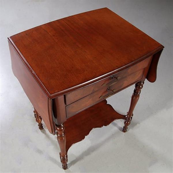 Grote foto antieke bijzettafels hollandse willem iii wandtafel flappentafel in mahonie no.871125 antiek en kunst stoelen en banken