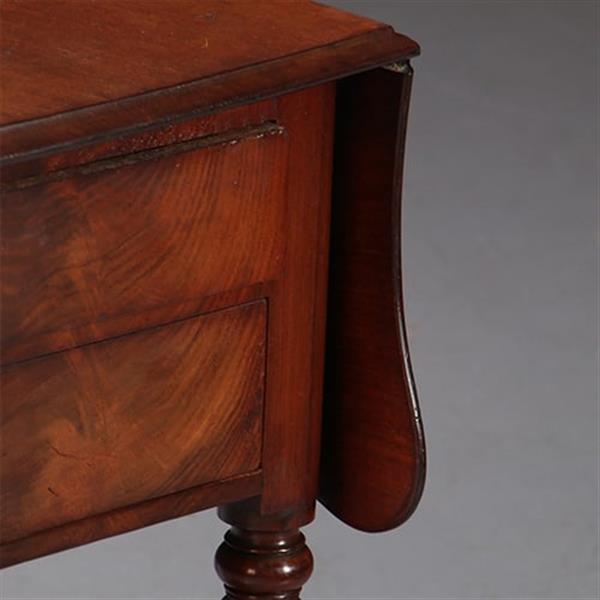 Grote foto antieke bijzettafels hollandse willem iii wandtafel flappentafel in mahonie no.871125 antiek en kunst stoelen en banken