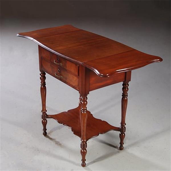 Grote foto antieke bijzettafels hollandse willem iii wandtafel flappentafel in mahonie no.871125 antiek en kunst stoelen en banken