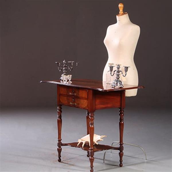 Grote foto antieke bijzettafels hollandse willem iii wandtafel flappentafel in mahonie no.871125 antiek en kunst stoelen en banken