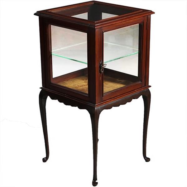 Grote foto antieke bijzettafels vierkante vitrinetafel ca. 1890 in mahonie engeland no.883020 antiek en kunst stoelen en banken
