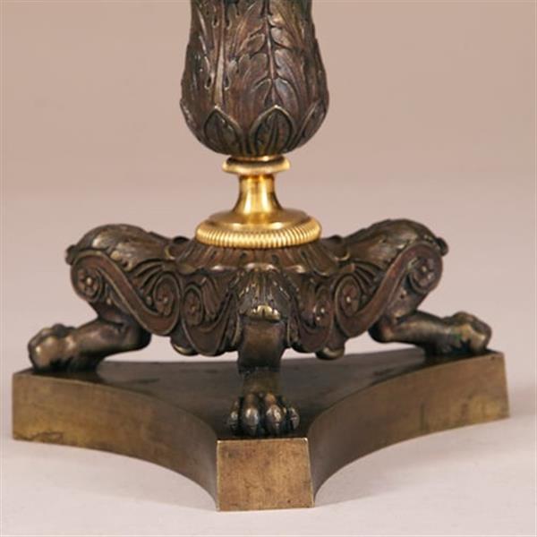 Grote foto antieke kandelaren stel van 2 bronzen deels vergulde kandelaren empire ca 1810 no.900810.g antiek en kunst overige in antiek gebruiksvoorwerpen