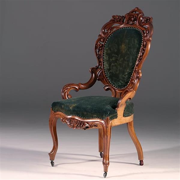 Grote foto antieke armstoelen hoge willem iii zetel geschikt voor bureau ca 1870 incl. stoffering naar wens antiek en kunst stoelen en banken