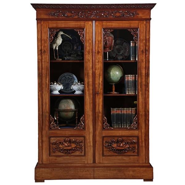 Grote foto antieke kasten hollandse mahonie bibliotheekkast ca 1855 met gestoken ganzeveer en inktpot no.8 antiek en kunst stoelen en banken