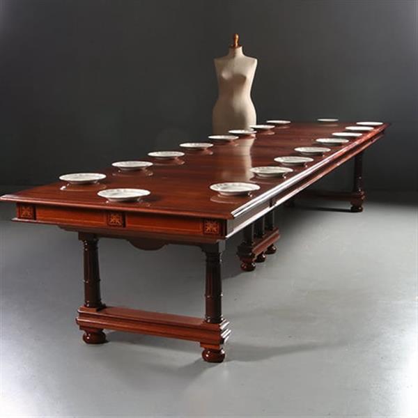 Grote foto zeer lange tafel voor 18 personen ca 1880 historisme no.862495 antiek en kunst stoelen en banken
