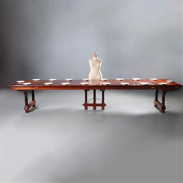 Grote foto zeer lange tafel voor 18 personen ca 1880 historisme no.862495 antiek en kunst stoelen en banken