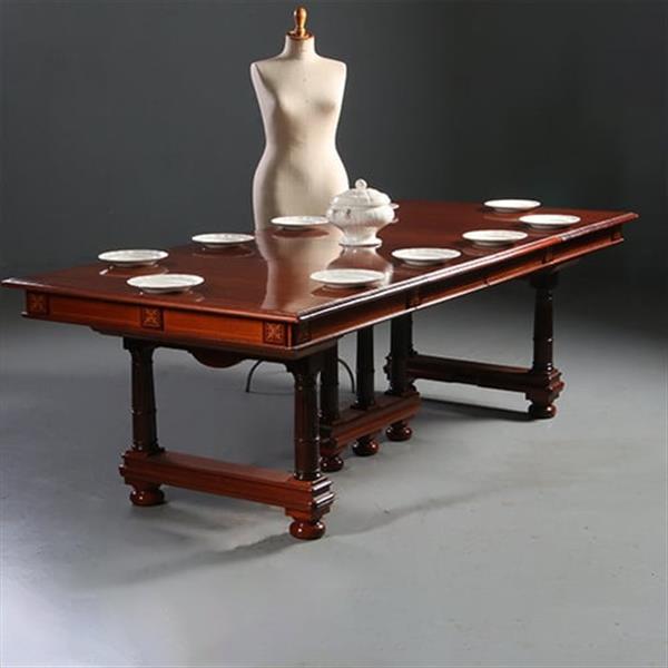 Grote foto zeer lange tafel voor 18 personen ca 1880 historisme no.862495 antiek en kunst stoelen en banken