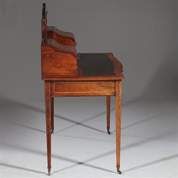 Grote foto antieke bureau zeer elegant palissander damesbureau rijk ingelegd ca. 1860 met leer en brons no.911 antiek en kunst overige in antiek gebruiksvoorwerpen
