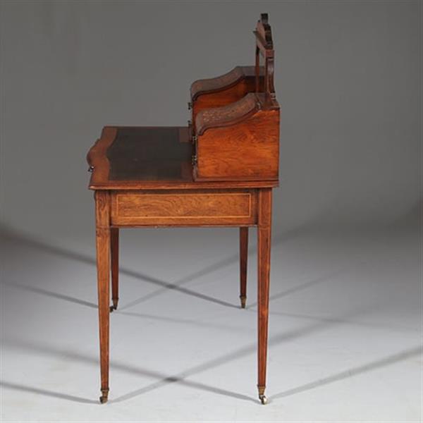 Grote foto antieke bureau zeer elegant palissander damesbureau rijk ingelegd ca. 1860 met leer en brons no.911 antiek en kunst overige in antiek gebruiksvoorwerpen