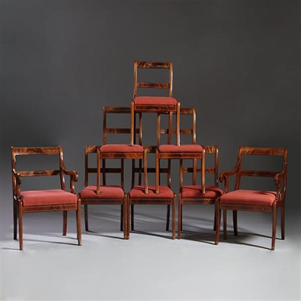 Grote foto 8 antieke stoelen nieuwe stof naar keus frankrijk ca 1925 mahonie 2 met armeuningen no.911830 antiek en kunst stoelen en banken