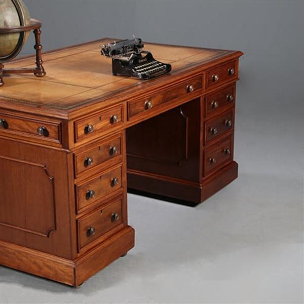 Grote foto mahonie bureau goud gestempeld doorleefd leer ca 1870 no.913145 antiek en kunst overige in antiek gebruiksvoorwerpen