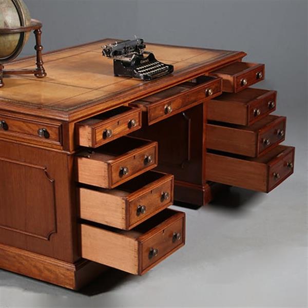 Grote foto mahonie bureau goud gestempeld doorleefd leer ca 1870 no.913145 antiek en kunst overige in antiek gebruiksvoorwerpen