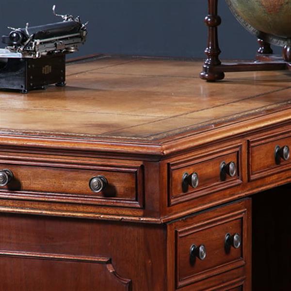 Grote foto mahonie bureau goud gestempeld doorleefd leer ca 1870 no.913145 antiek en kunst overige in antiek gebruiksvoorwerpen