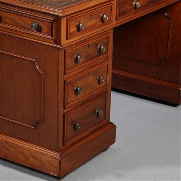 Grote foto mahonie bureau goud gestempeld doorleefd leer ca 1870 no.913145 antiek en kunst overige in antiek gebruiksvoorwerpen