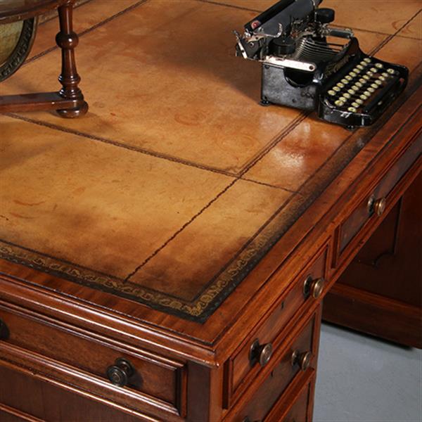 Grote foto mahonie bureau goud gestempeld doorleefd leer ca 1870 no.913145 antiek en kunst overige in antiek gebruiksvoorwerpen