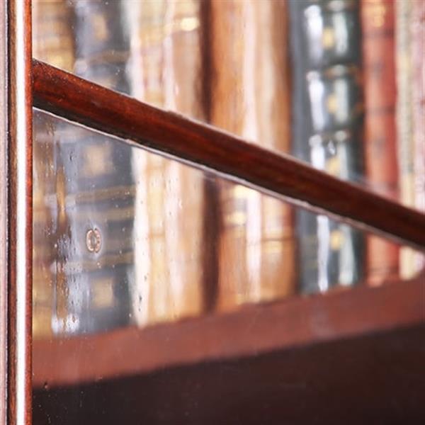 Grote foto hoge boekenkast mahonie met archiefklep en prachtig oud glas ca. 1830 no.920305 antiek en kunst stoelen en banken