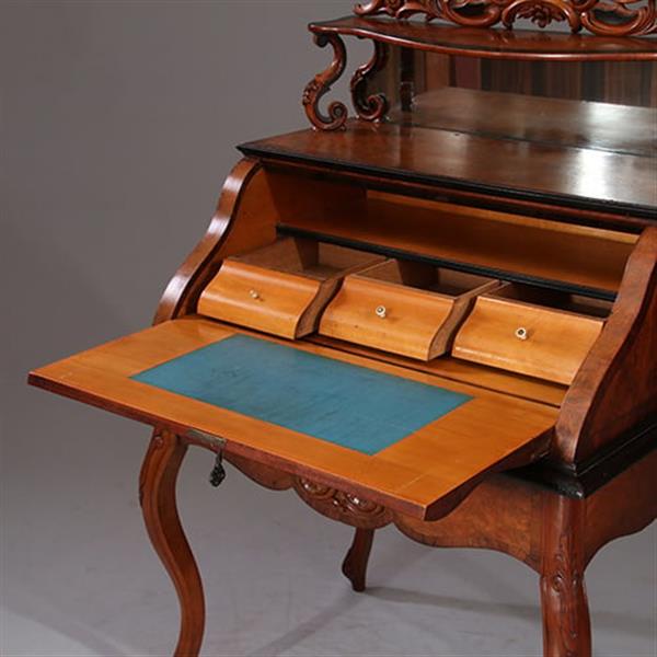 Grote foto prachtig ingelegde hollandse willem iii dames secretaire ca 1870 wortelnoten met zwart no.931135 antiek en kunst overige in antiek gebruiksvoorwerpen