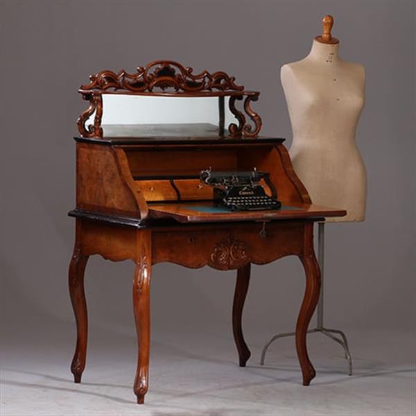 Grote foto prachtig ingelegde hollandse willem iii dames secretaire ca 1870 wortelnoten met zwart no.931135 antiek en kunst overige in antiek gebruiksvoorwerpen