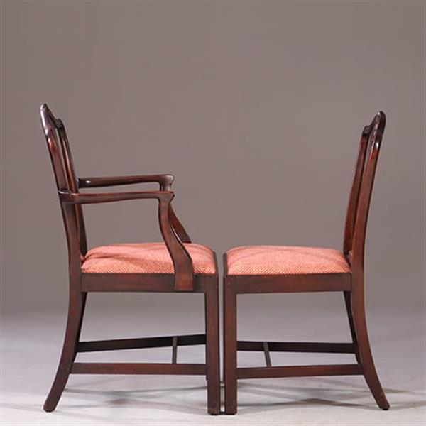 Grote foto 8 eetkamerstoelen met nieuwe bekleding naar wens 2 met armleuningen ca 1890 no.931160 antiek en kunst stoelen en banken