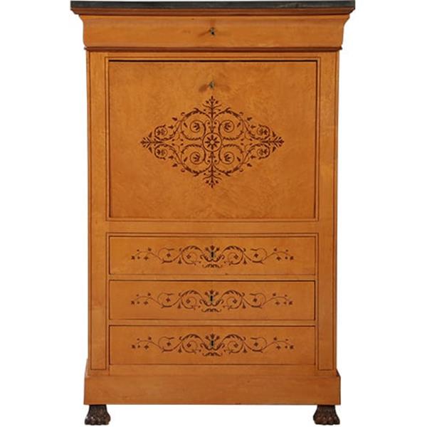 Grote foto blonde secretaire abattant of klep secretaire met geheime vakjes esdoorn met amarant ca 1835 no.93 antiek en kunst overige in antiek gebruiksvoorwerpen