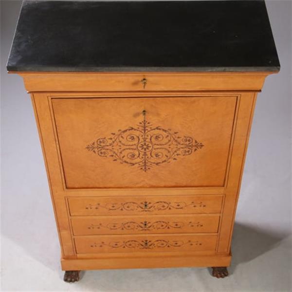 Grote foto blonde secretaire abattant of klep secretaire met geheime vakjes esdoorn met amarant ca 1835 no.93 antiek en kunst overige in antiek gebruiksvoorwerpen