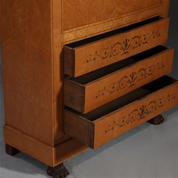 Grote foto blonde secretaire abattant of klep secretaire met geheime vakjes esdoorn met amarant ca 1835 no.93 antiek en kunst overige in antiek gebruiksvoorwerpen