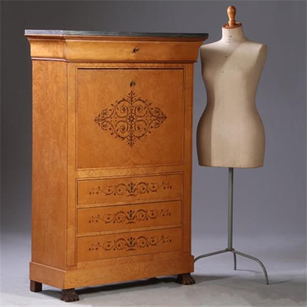 Grote foto blonde secretaire abattant of klep secretaire met geheime vakjes esdoorn met amarant ca 1835 no.93 antiek en kunst overige in antiek gebruiksvoorwerpen