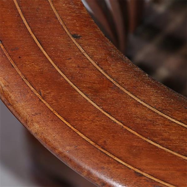 Grote foto theestoof biedermeier rond met gespaakte bak ca 1835 mahonie met palm no.932850 antiek en kunst stoelen en banken