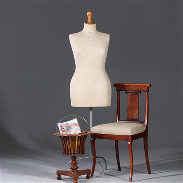 Grote foto theestoof biedermeier rond met gespaakte bak ca 1835 mahonie met palm no.932850 antiek en kunst stoelen en banken