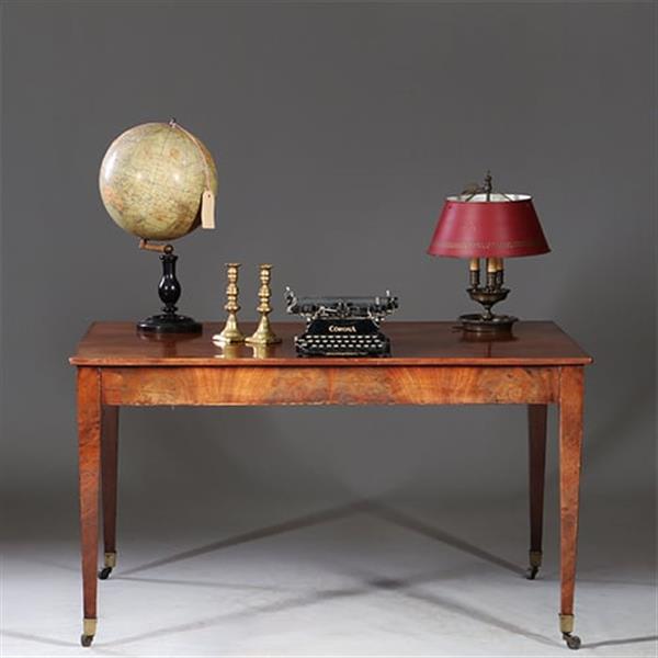 Grote foto louis seize werktafel op strakke tapse poten bloemmahonie randen ca 1800 no.932635 antiek en kunst stoelen en banken