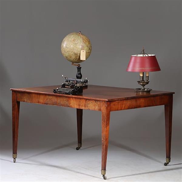 Grote foto louis seize werktafel op strakke tapse poten bloemmahonie randen ca 1800 no.932635 antiek en kunst stoelen en banken