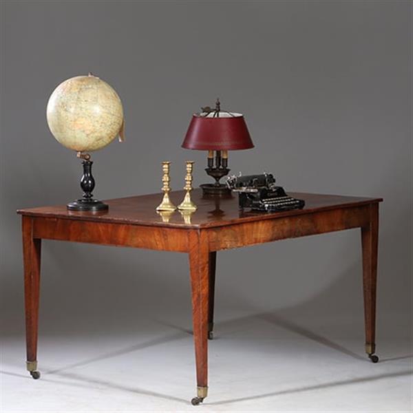 Grote foto louis seize werktafel op strakke tapse poten bloemmahonie randen ca 1800 no.932635 antiek en kunst stoelen en banken