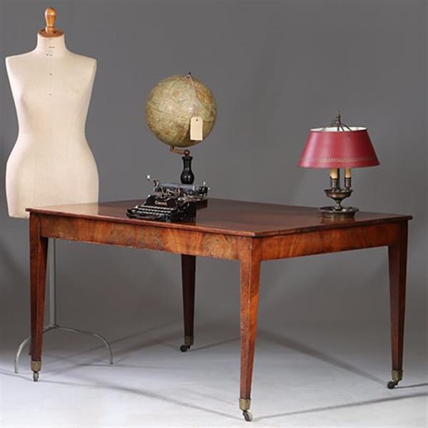 Grote foto louis seize werktafel op strakke tapse poten bloemmahonie randen ca 1800 no.932635 antiek en kunst stoelen en banken