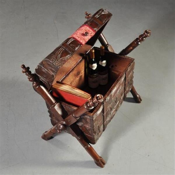 Grote foto opbergkistje in de vorm van gebundelde haardblokken ca 1865 hollands no. 200252 antiek en kunst stoelen en banken