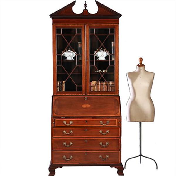 Grote foto engels georgian topbureau ca 1830 mahonie ingelegd met satijnhout no.950130 antiek en kunst overige in antiek gebruiksvoorwerpen