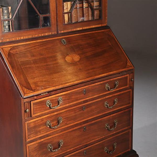 Grote foto engels georgian topbureau ca 1830 mahonie ingelegd met satijnhout no.950130 antiek en kunst overige in antiek gebruiksvoorwerpen