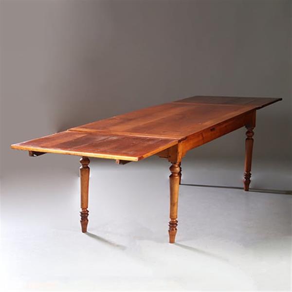 Grote foto kersenhouten eetkamertafel met uittrekbladen tot 14 personen ca 1880 no.953120 antiek en kunst stoelen en banken