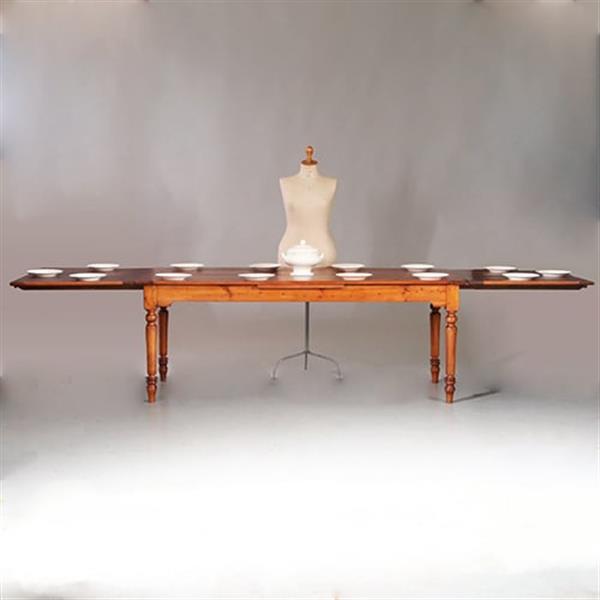 Grote foto kersenhouten eetkamertafel met uittrekbladen tot 14 personen ca 1880 no.953120 antiek en kunst stoelen en banken