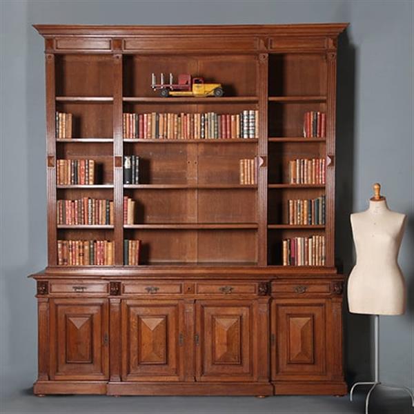 Grote foto hollandse heerenkamer neorenaissance grote boekenkast en bijbehorend partner bureau ca 1880 no.9604 antiek en kunst overige in antiek gebruiksvoorwerpen