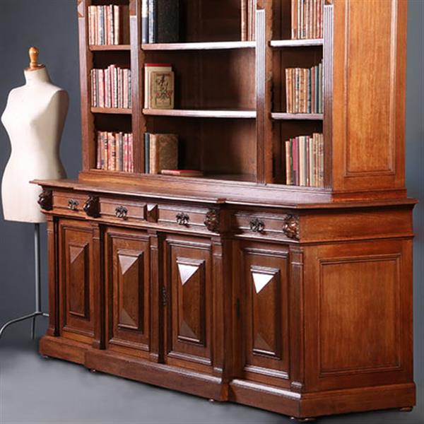 Grote foto hollandse heerenkamer neorenaissance grote boekenkast en bijbehorend partner bureau ca 1880 no.9604 antiek en kunst overige in antiek gebruiksvoorwerpen