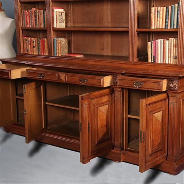 Grote foto hollandse heerenkamer neorenaissance grote boekenkast en bijbehorend partner bureau ca 1880 no.9604 antiek en kunst overige in antiek gebruiksvoorwerpen