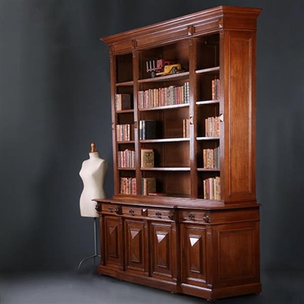Grote foto hollandse heerenkamer neorenaissance grote boekenkast en bijbehorend partner bureau ca 1880 no.9604 antiek en kunst overige in antiek gebruiksvoorwerpen