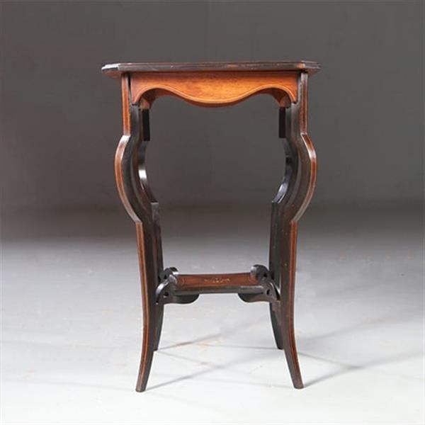 Grote foto vierkant wijntafeltje of bijzettafeltje ingelegde medaillons ca 1875 palissander no. 862460 antiek en kunst stoelen en banken