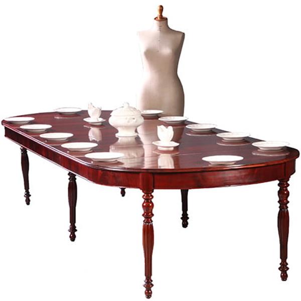 Grote foto franse coulissetafel in mahonie met paraplu poot ca 1860 met 4 inlegbladen tot minimaal 12 personen antiek en kunst stoelen en banken
