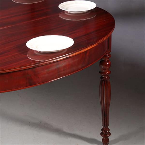 Grote foto franse coulissetafel in mahonie met paraplu poot ca 1860 met 4 inlegbladen tot minimaal 12 personen antiek en kunst stoelen en banken