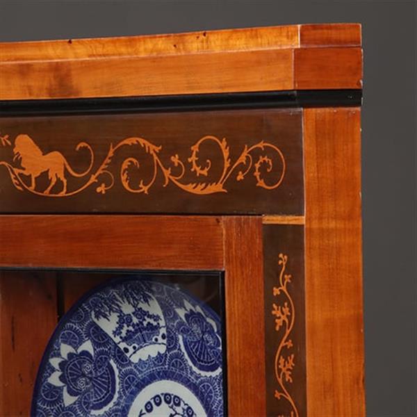 Grote foto hoekkast of hoekvitrine ca 1815 kersen berken ebben en gebruineerd kersen no.962625 antiek en kunst stoelen en banken