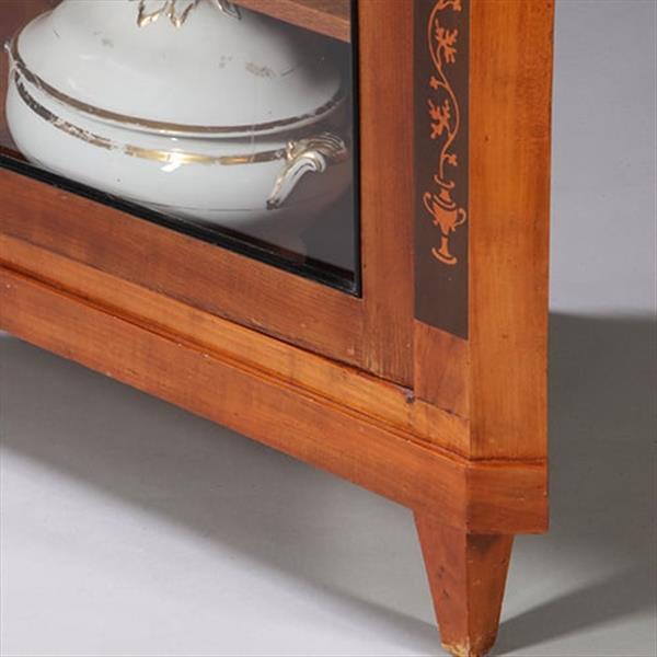 Grote foto hoekkast of hoekvitrine ca 1815 kersen berken ebben en gebruineerd kersen no.962625 antiek en kunst stoelen en banken