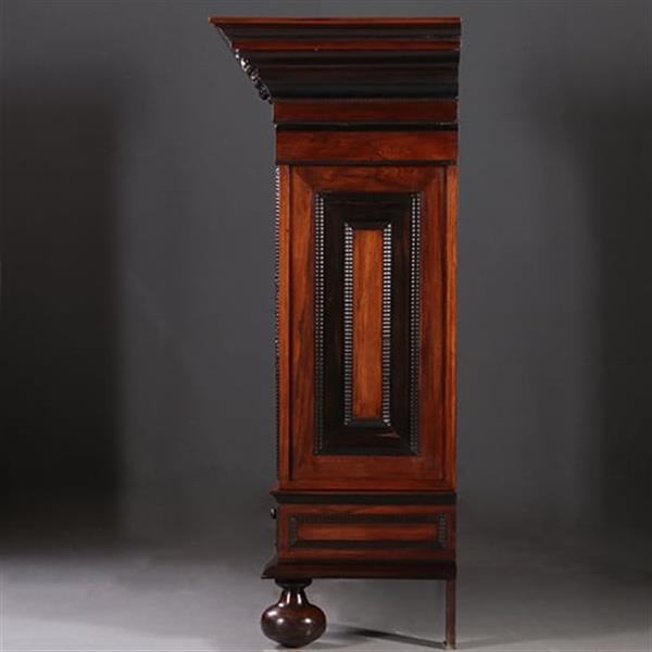 Grote foto palissander tweedeurs pilasterkast ca 1700 met veel ebben inleg no.962630 antiek en kunst stoelen en banken