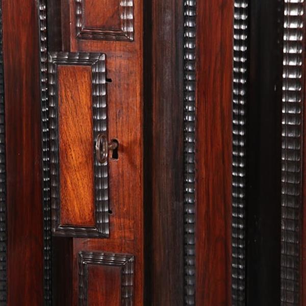Grote foto palissander tweedeurs pilasterkast ca 1700 met veel ebben inleg no.962630 antiek en kunst stoelen en banken